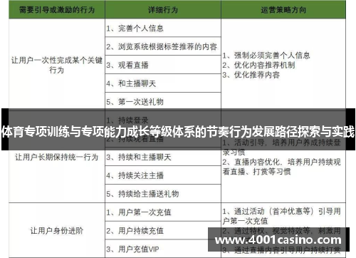 体育专项训练与专项能力成长等级体系的节奏行为发展路径探索与实践